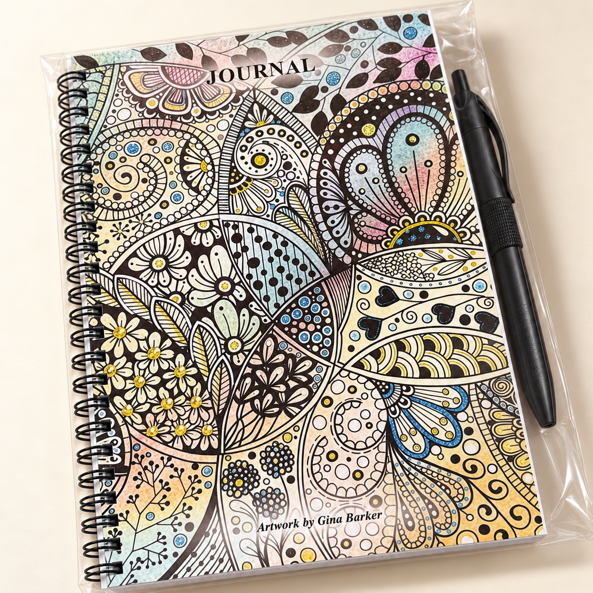 A5 Art Journal with Pen – Original Artwork by Gina Barker