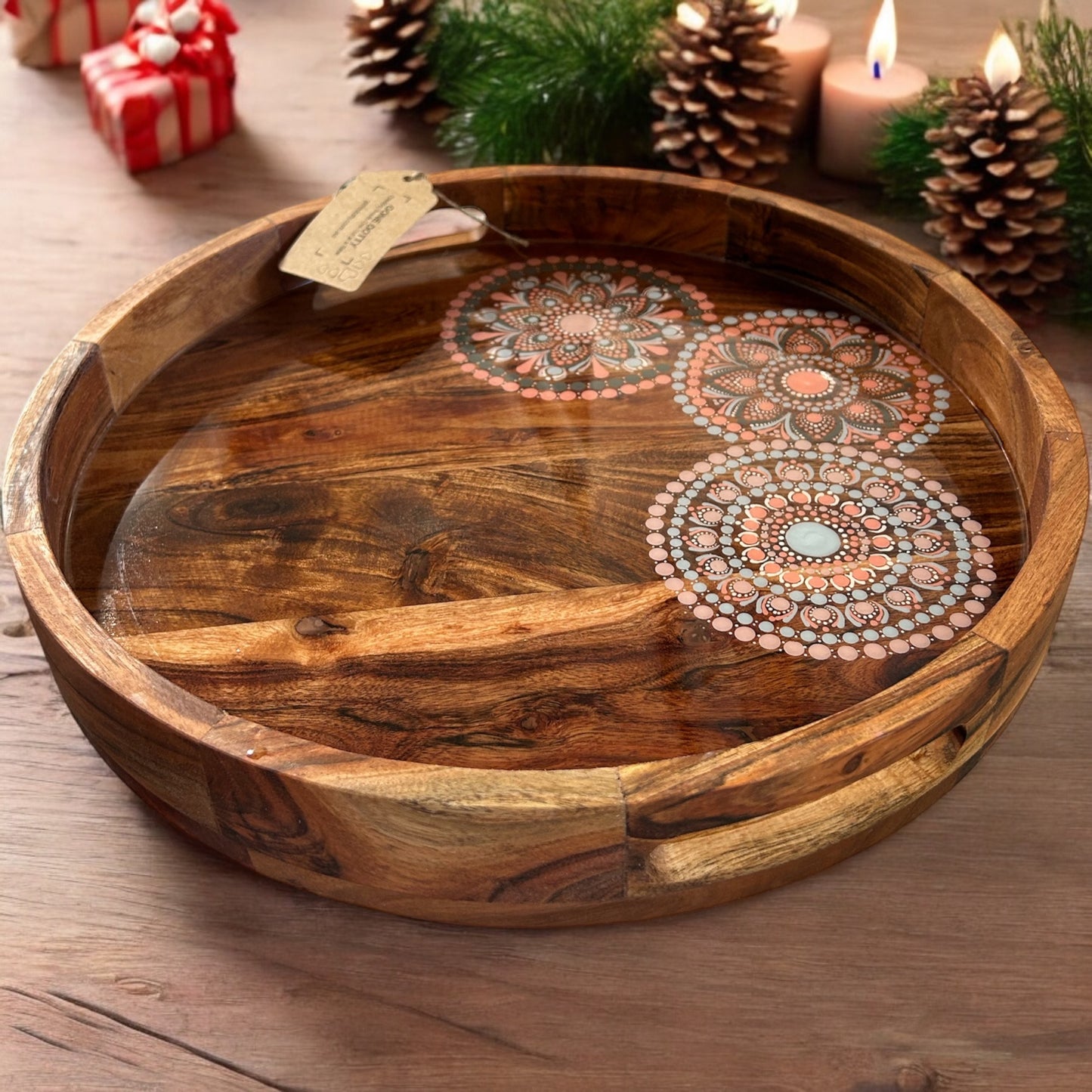 CUSTOM ORDER Acacia Wooden Serving Tray, Exclusive Home Decor, Wooden Serving Tray, Drink Serving Tray