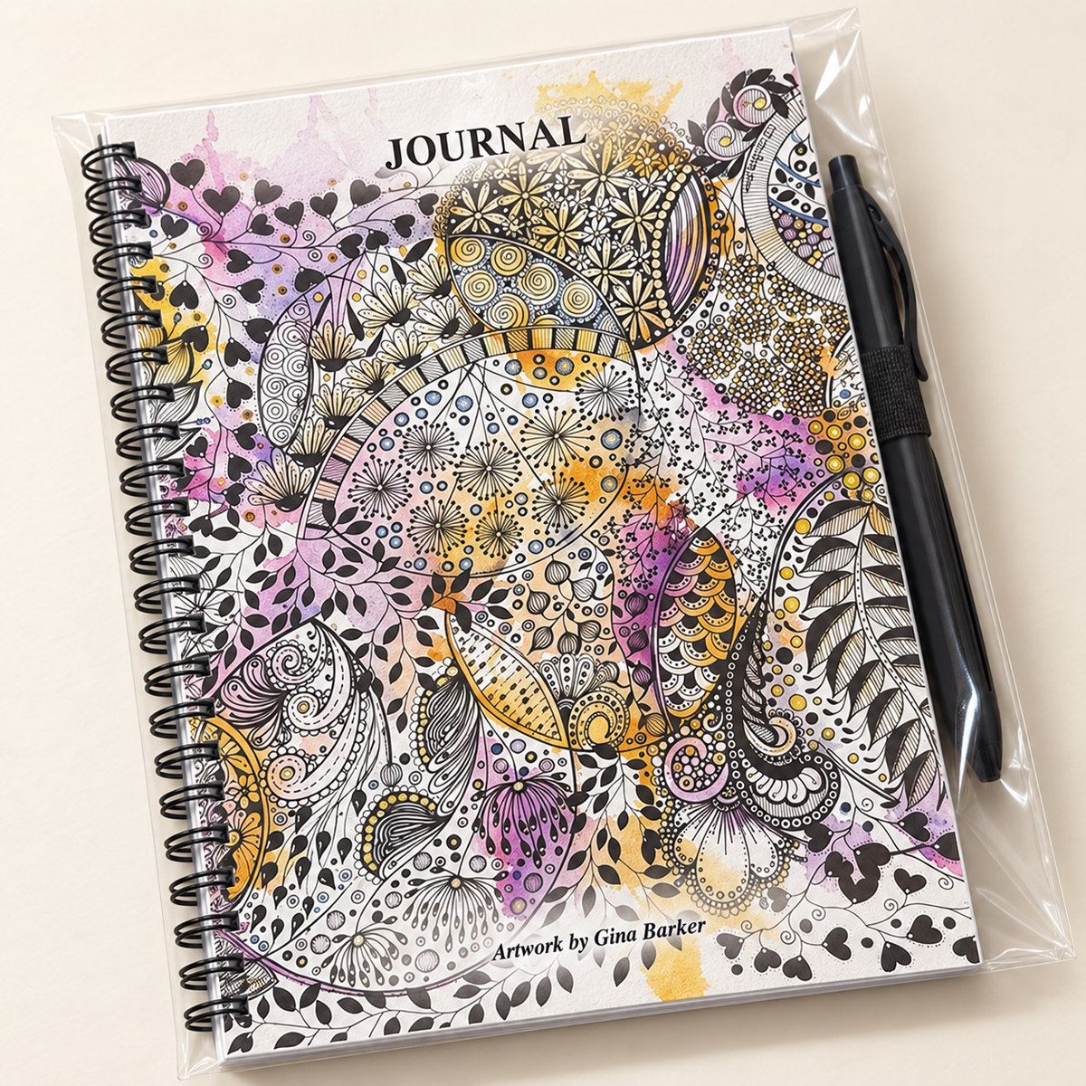 A5 Art Journal with Pen – Original Artwork by Gina Barker