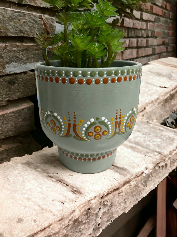 Plant Pot, Hand Painted Plant Pot, Mandala Plant Pot