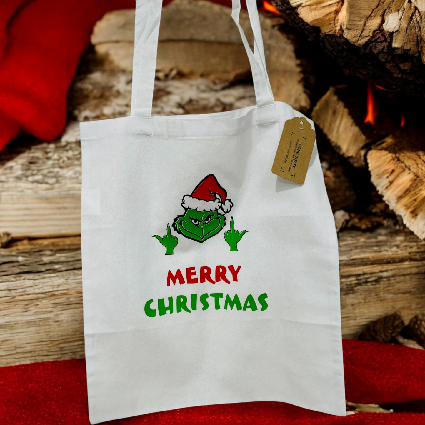 Grinch Tote Bag, Christmas Gift Bag, Tote Bag