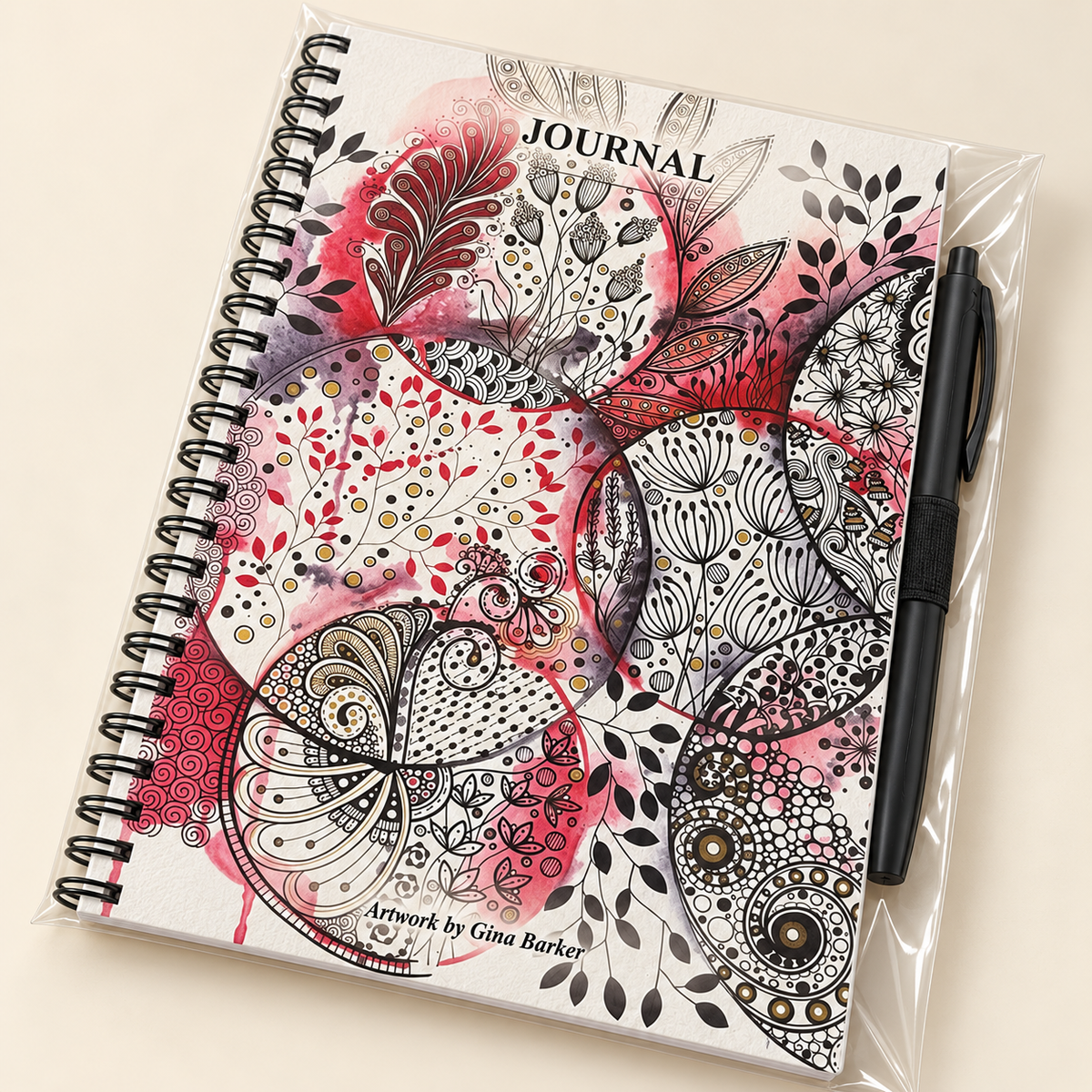 A5 Art Journal with Pen – Original Artwork by Gina Barker