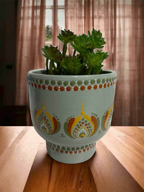 Plant Pot, Hand Painted Plant Pot, Mandala Plant Pot