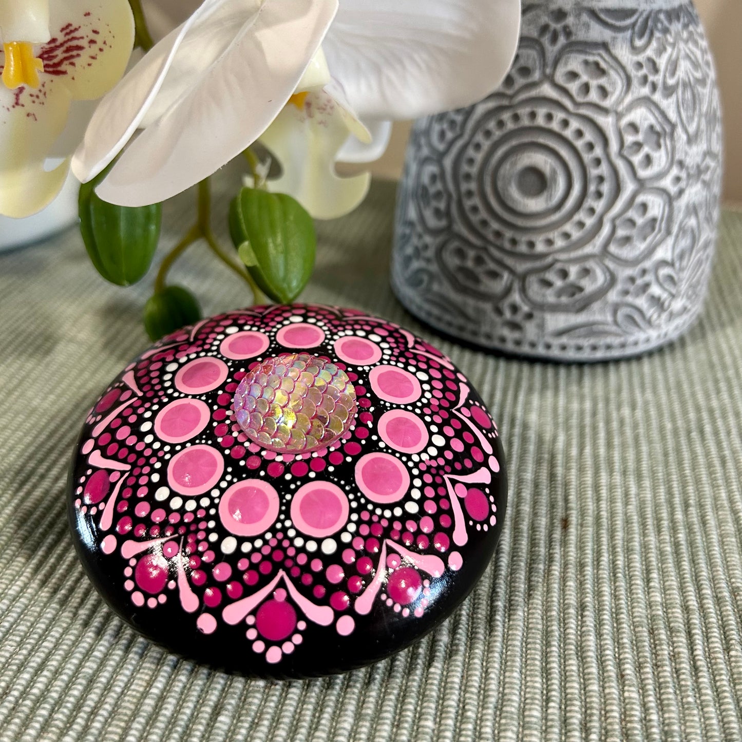 Hand-Painted Worry Stone for Meditation