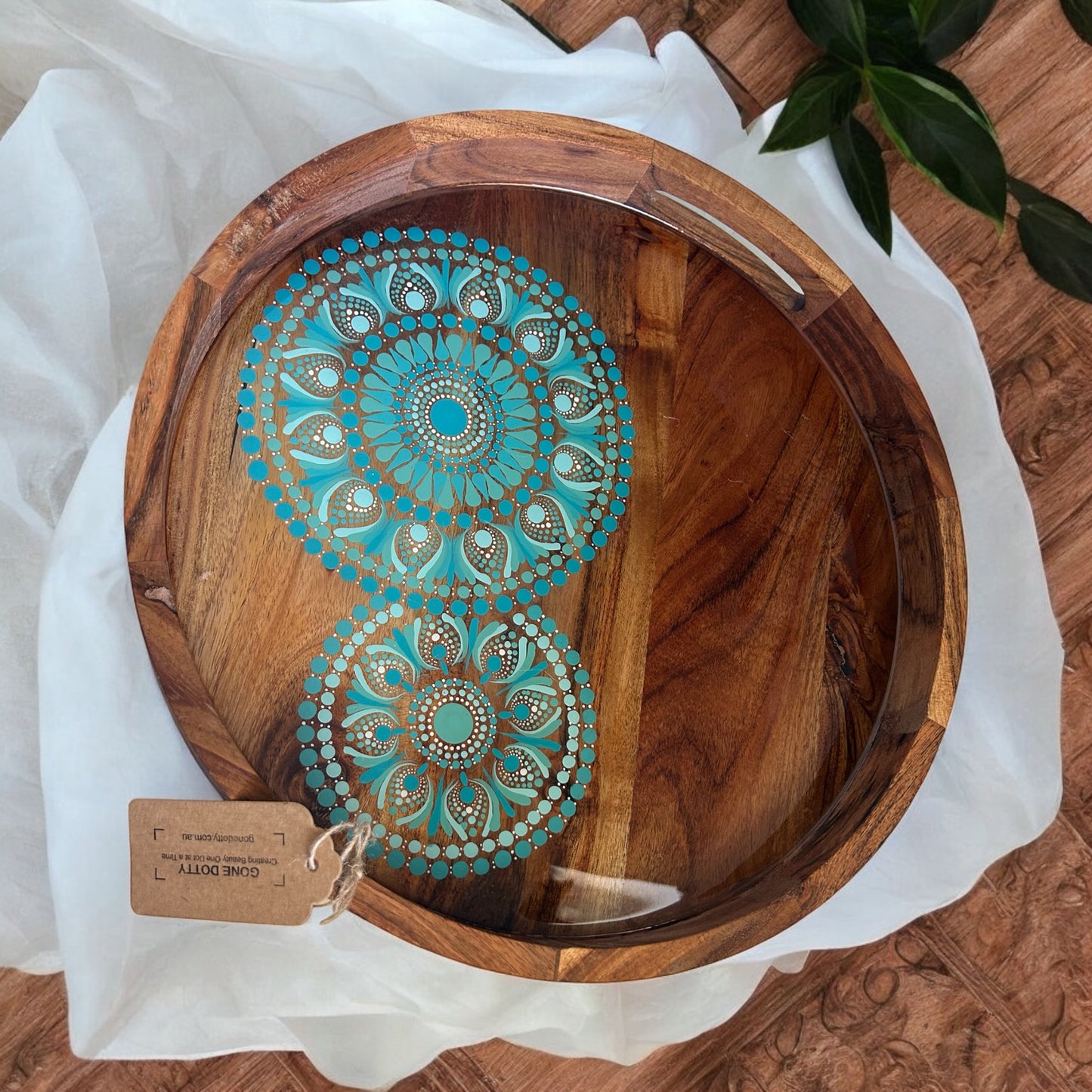 Acacia Wooden Serving Tray, Exclusive Home Decor, Wooden Serving Tray, Drink Serving Tray
