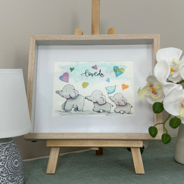 50% OFF!!! Cute Baby Elephants Children's Watercolour Painting