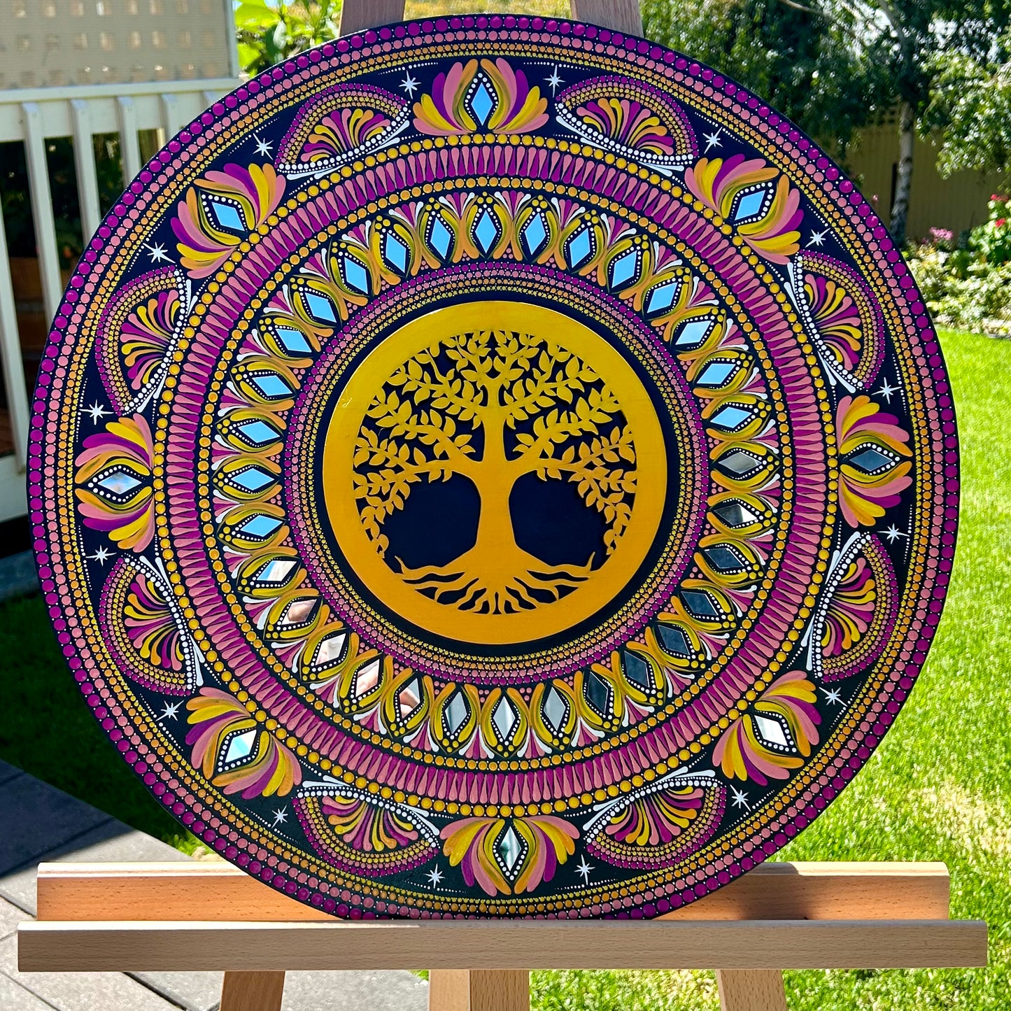 3D Wall Art Mandala on Wood