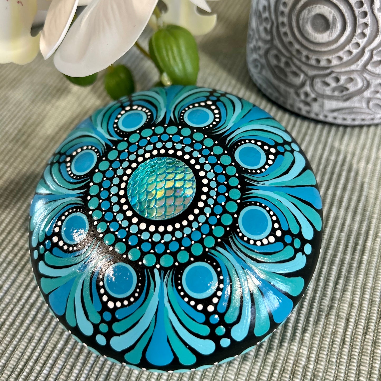 Hand-Painted Worry Stone for Meditation