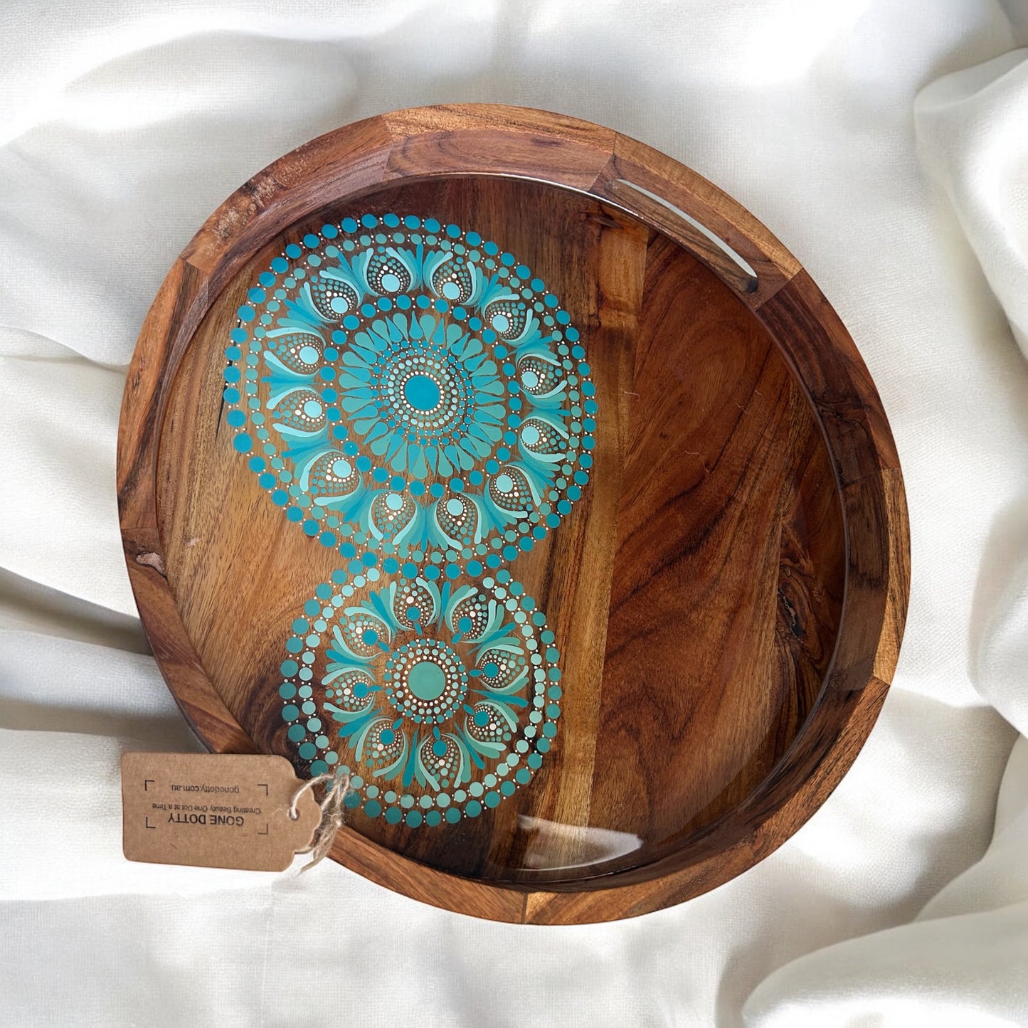 Acacia Wooden Serving Tray, Exclusive Home Decor, Wooden Serving Tray, Drink Serving Tray