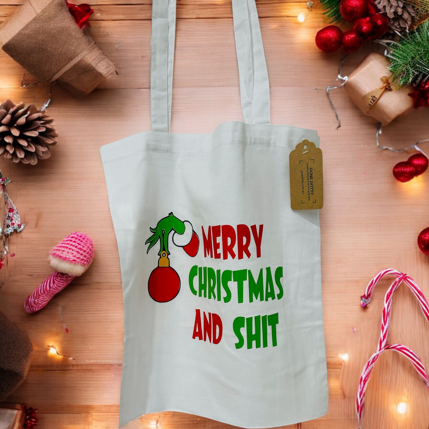 Grinch Tote Bag, Christmas Gift Bag, Tote Bag