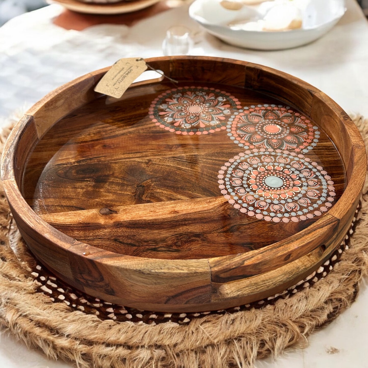 CUSTOM ORDER Acacia Wooden Serving Tray, Exclusive Home Decor, Wooden Serving Tray, Drink Serving Tray