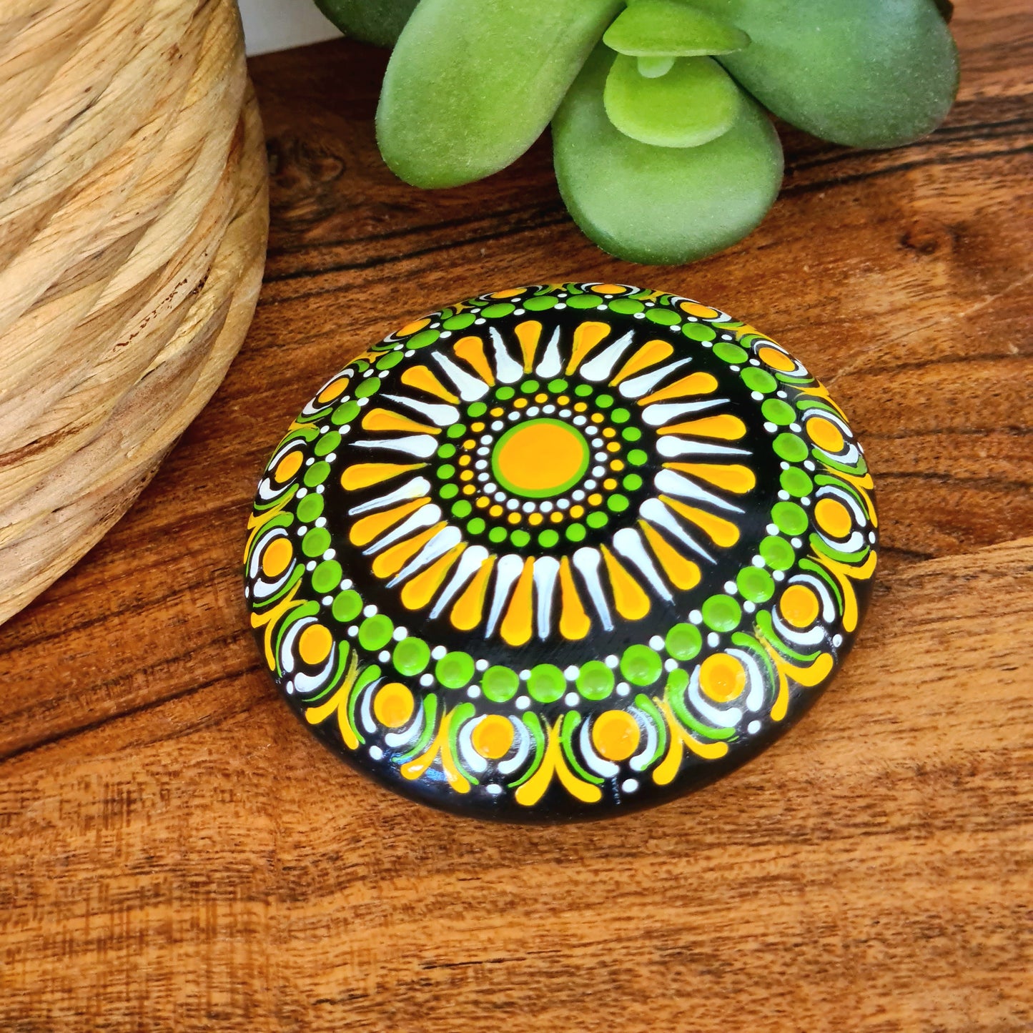 Hand-Painted Worry Stone for Meditation