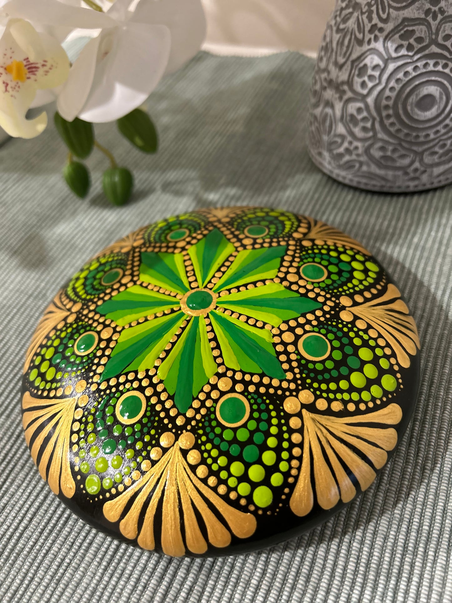 Hand-Painted Worry Stone for Meditation