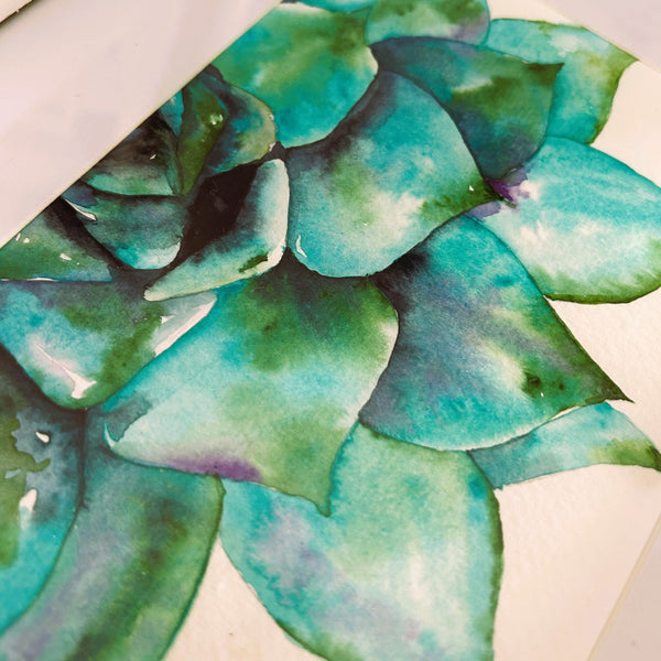 50% OFF!!! Agave Watercolour in Blues & Greens