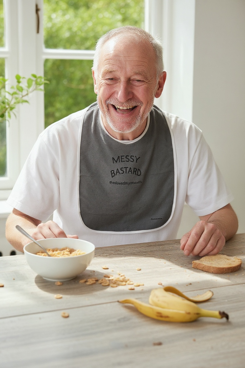 Funny Adult Bib, Adult Bib, Adult Feeder - 'Messy Bastard'