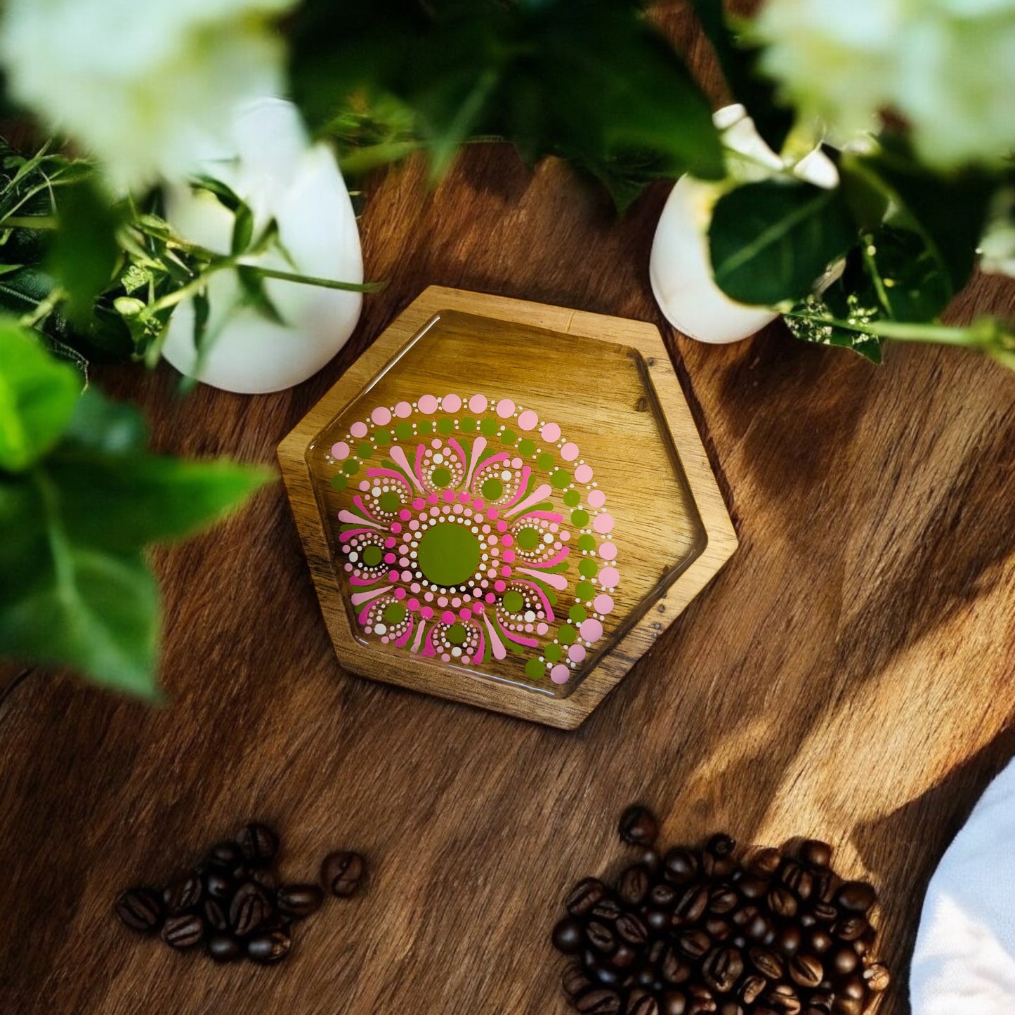 Rustic Wood Jewellery Tray, Trinket Dish, Drink Coaster, Coffee Coaster