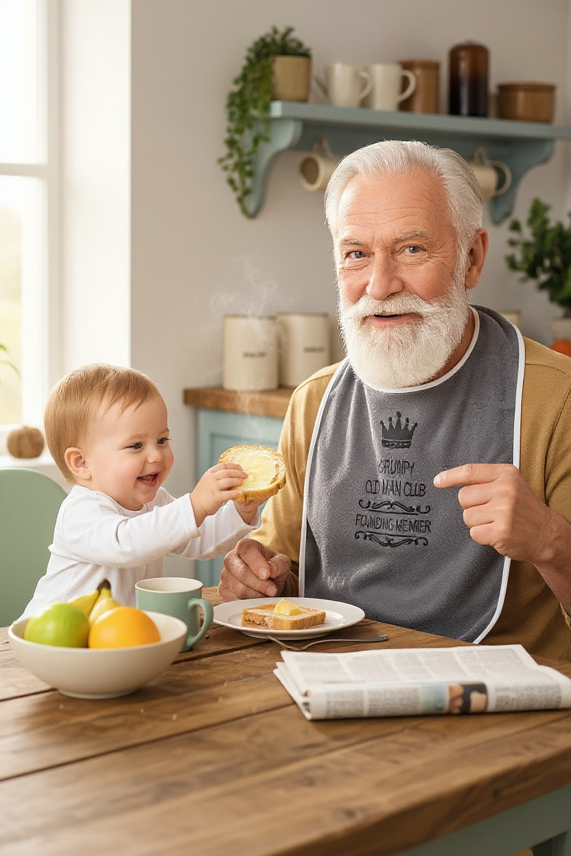 Funny Adult Bib, Adult Bib, Adult Feeder - 'Grumpy Old Man'