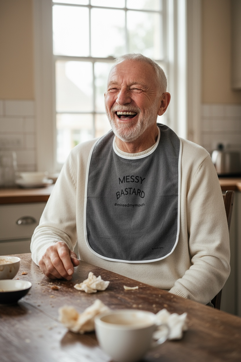 Funny Adult Bib, Adult Bib, Adult Feeder - 'Messy Bastard'