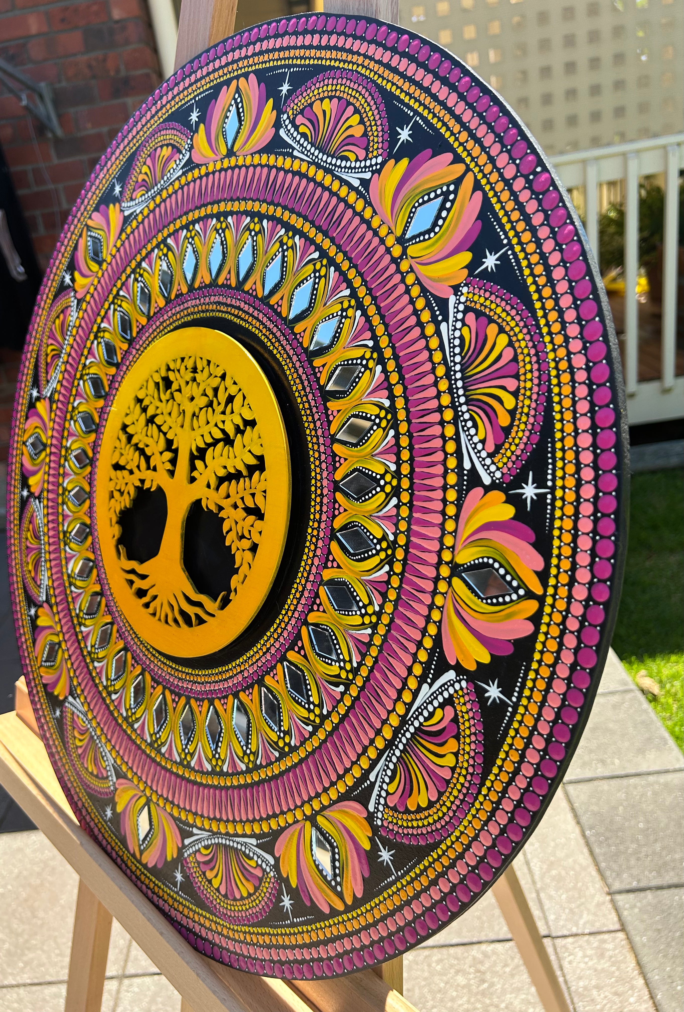 3D Wall Art Mandala on Wood