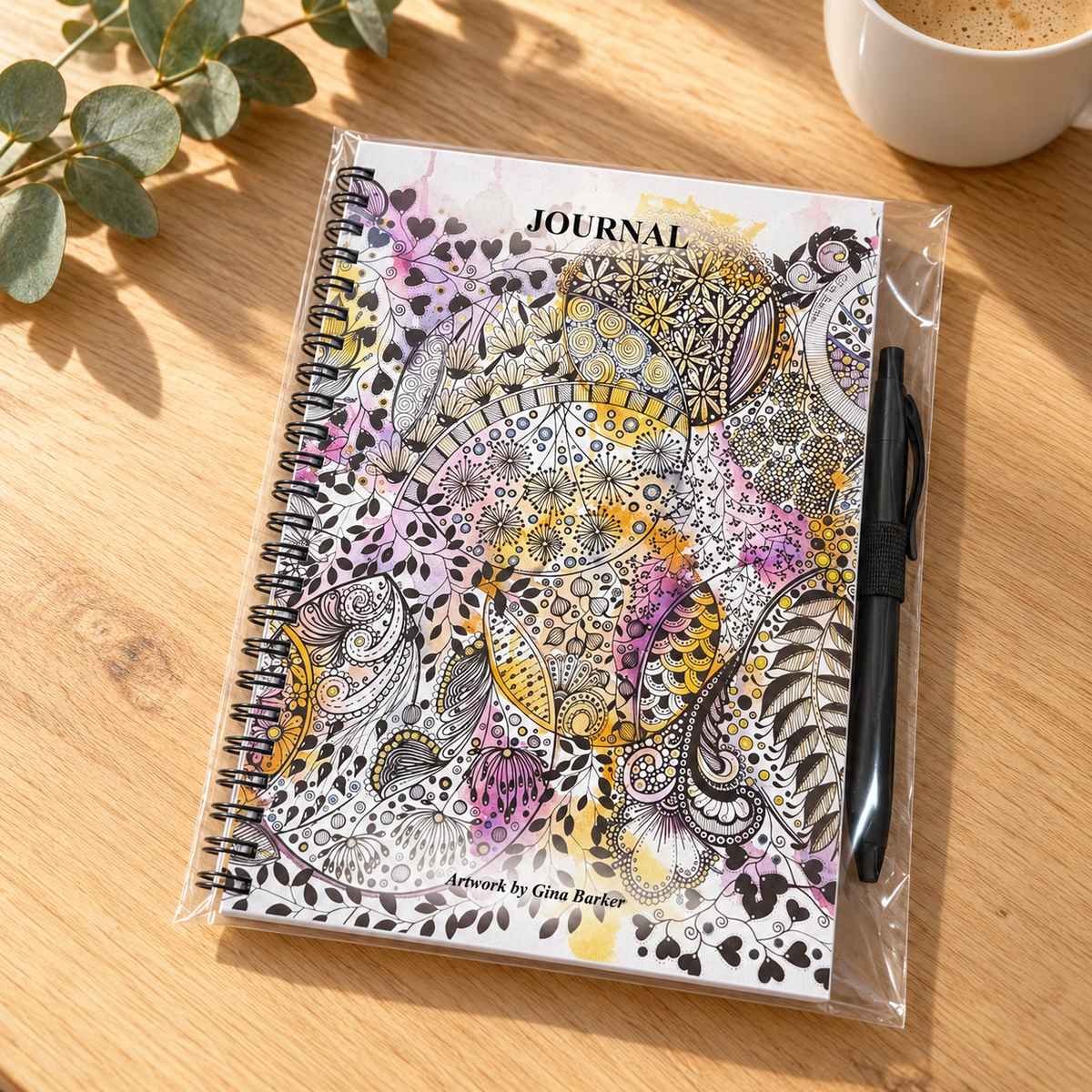 A5 Art Journal with Pen – Original Artwork by Gina Barker