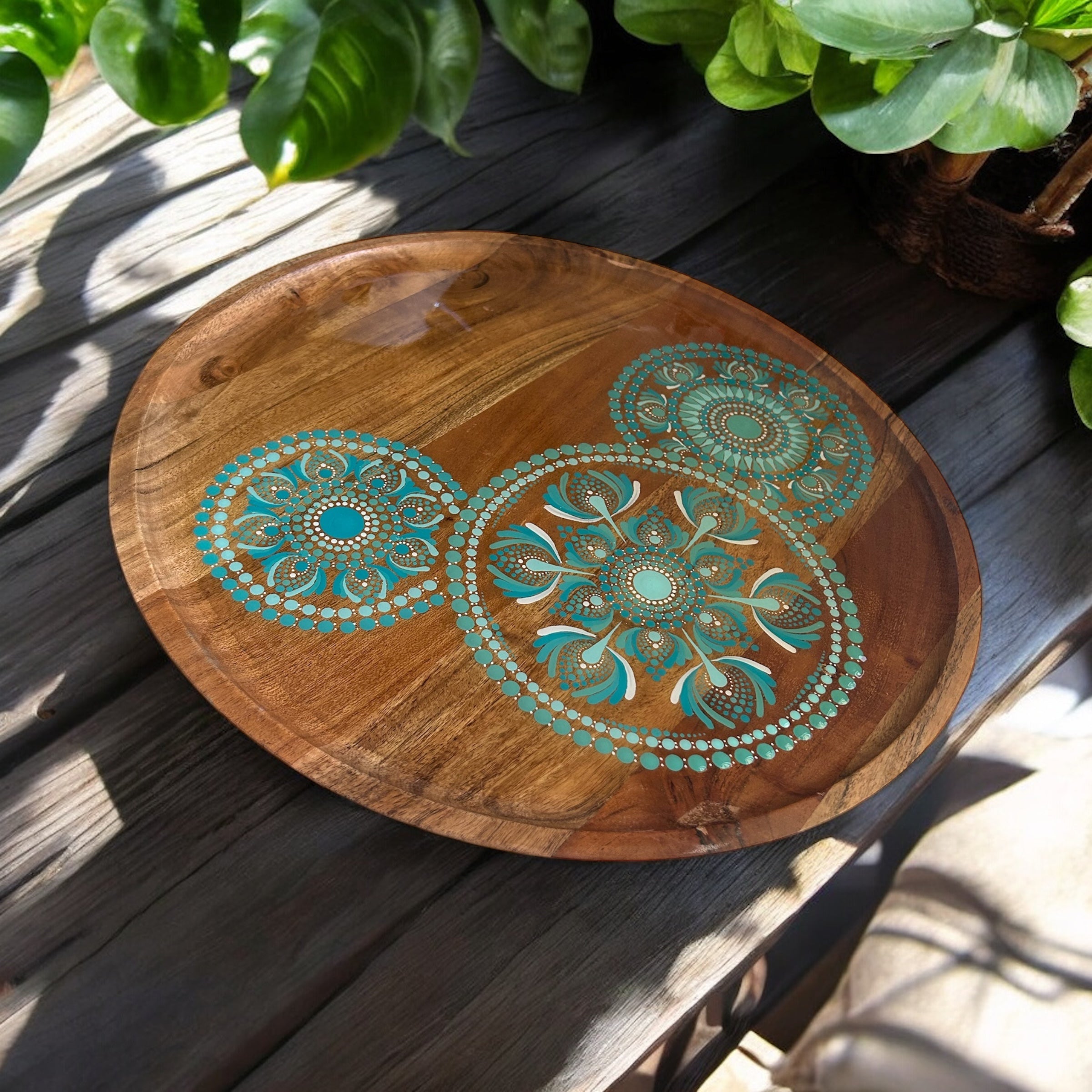 Acacia Tray, Serving Tray, Cheese Board, Round Tray