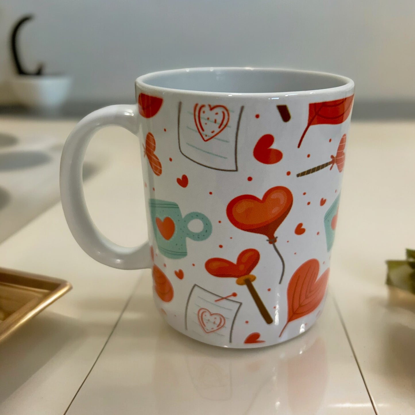 Ceramic Mug, Mug, Coffee Mug, Gift Idea, Hearts