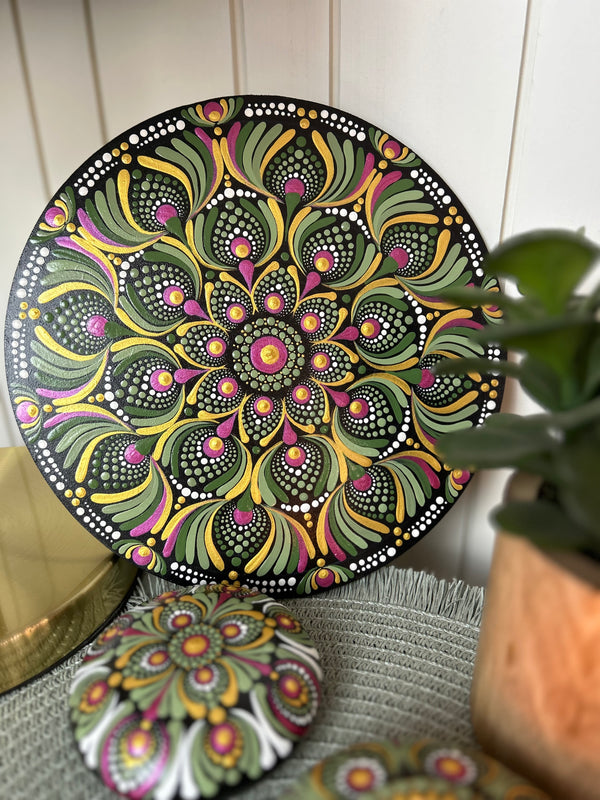 24cm Mandala on Wood