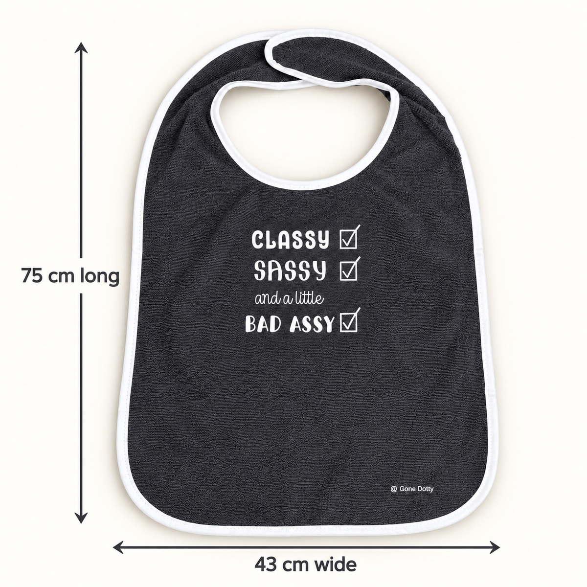 Funny Adult Bib, Adult Bib, Adult Feeder, Clothing Protector, Special Needs - ‘Classy, Sassy, A Little Bad Assy’