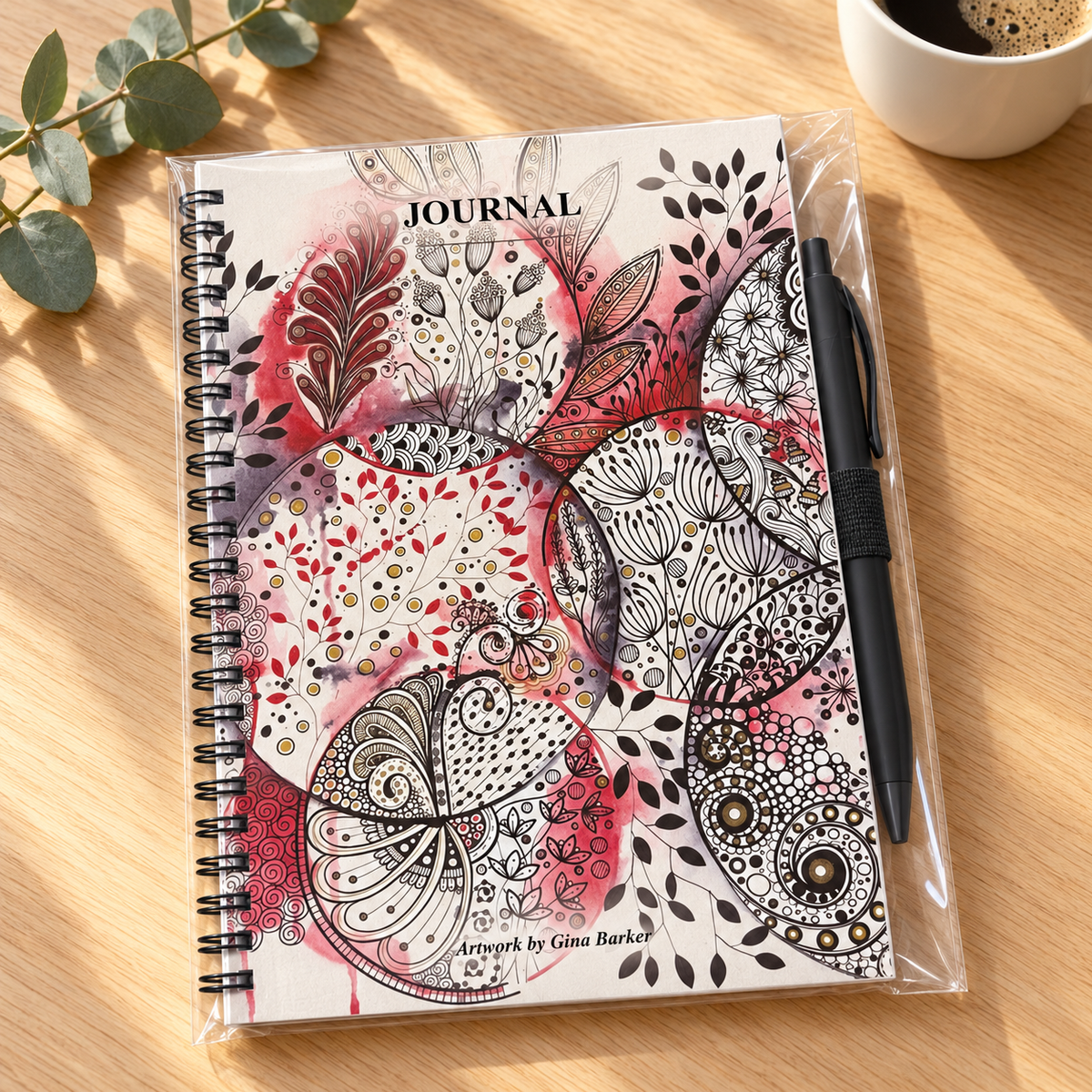 A5 Art Journal with Pen – Original Artwork by Gina Barker