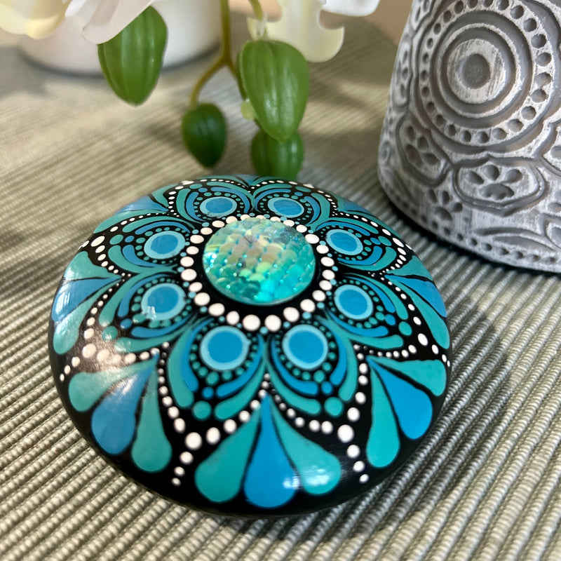 Hand-Painted Worry Stone for Meditation