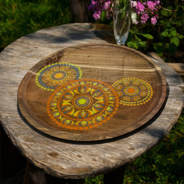 Acacia Tray, Serving Tray, Cheese Board, Round Tray