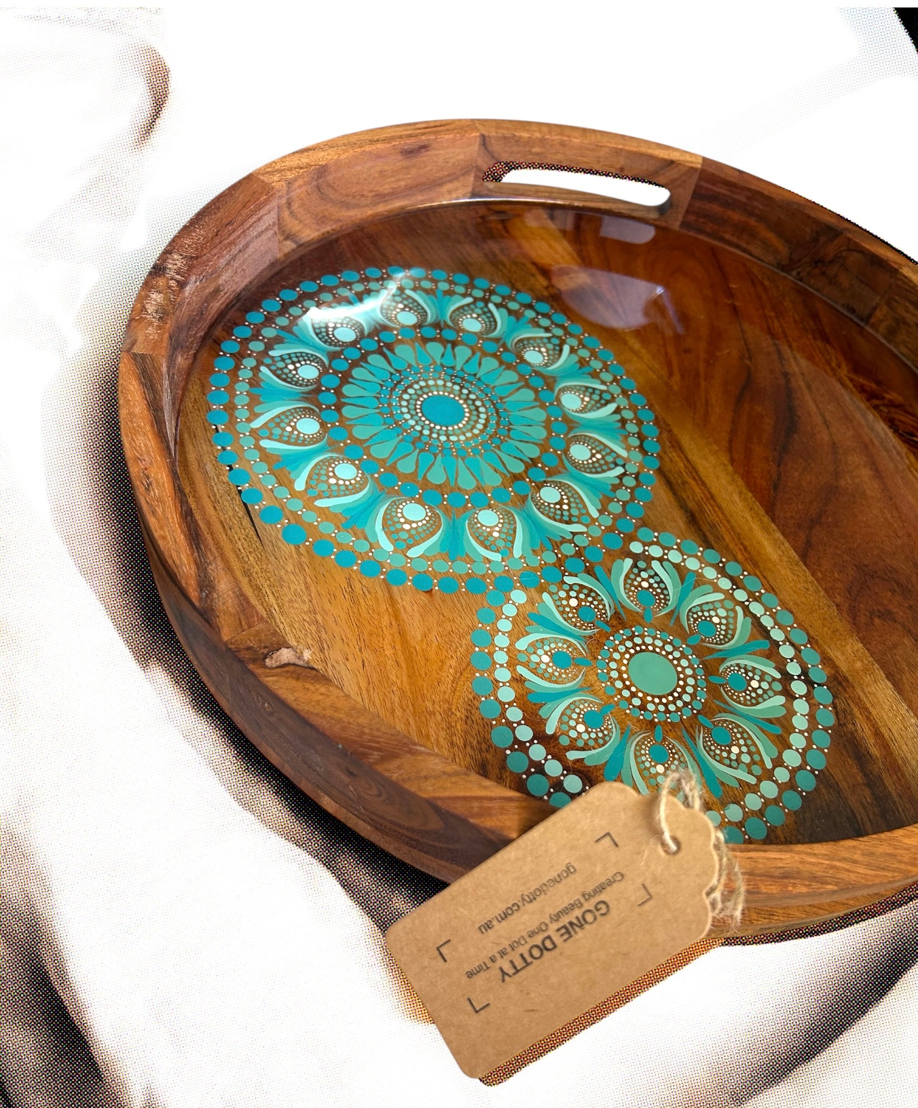 Acacia Wooden Serving Tray, Exclusive Home Decor, Wooden Serving Tray, Drink Serving Tray