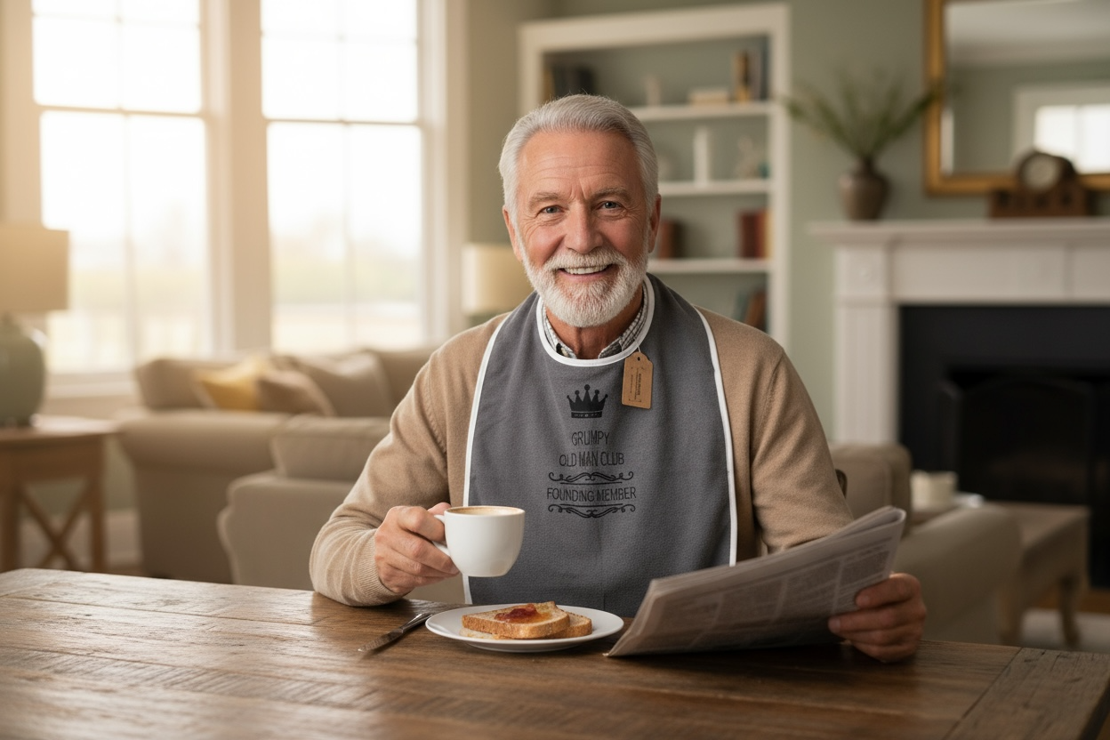 Funny Adult Bib, Adult Bib, Adult Feeder - 'Grumpy Old Man'