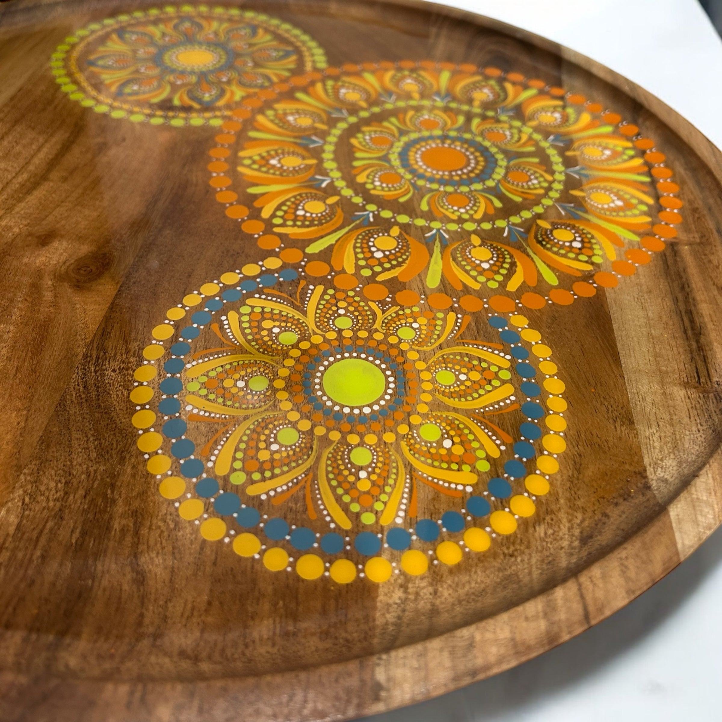 Acacia Tray, Serving Tray, Cheese Board, Round Tray