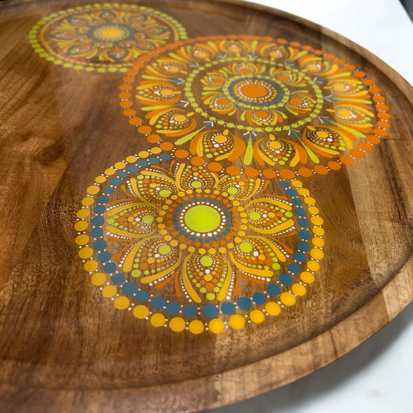 Acacia Tray, Serving Tray, Cheese Board, Round Tray