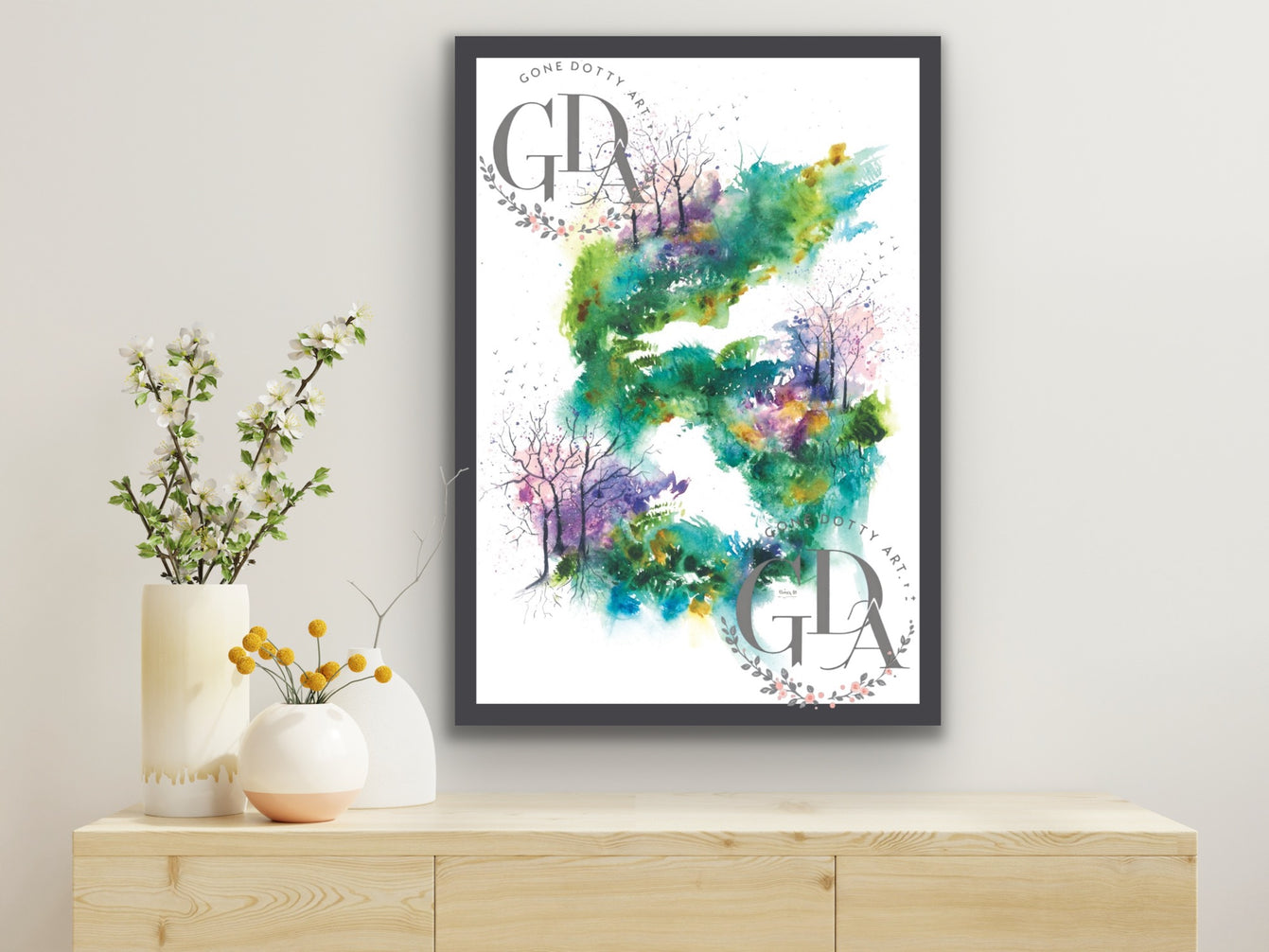 ‘Almond Blossom Path’ - Original Art, Original Watercolour Paintings, Fine Art Prints, Wall Art, Custom Art Prints, Home Decor
