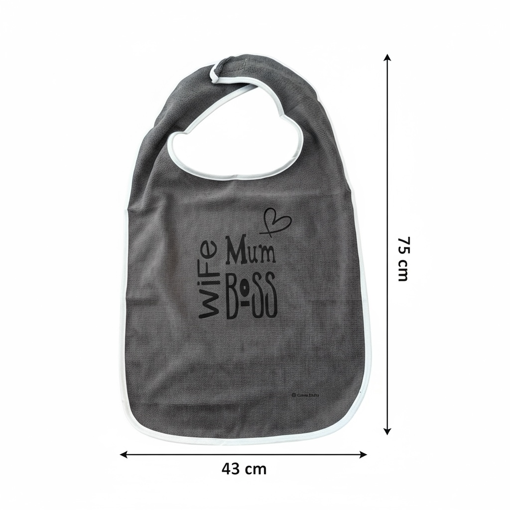 Funny Adult Bib, Adult Bib, Adult Feeder - 'Wife/Mum/Boss'
