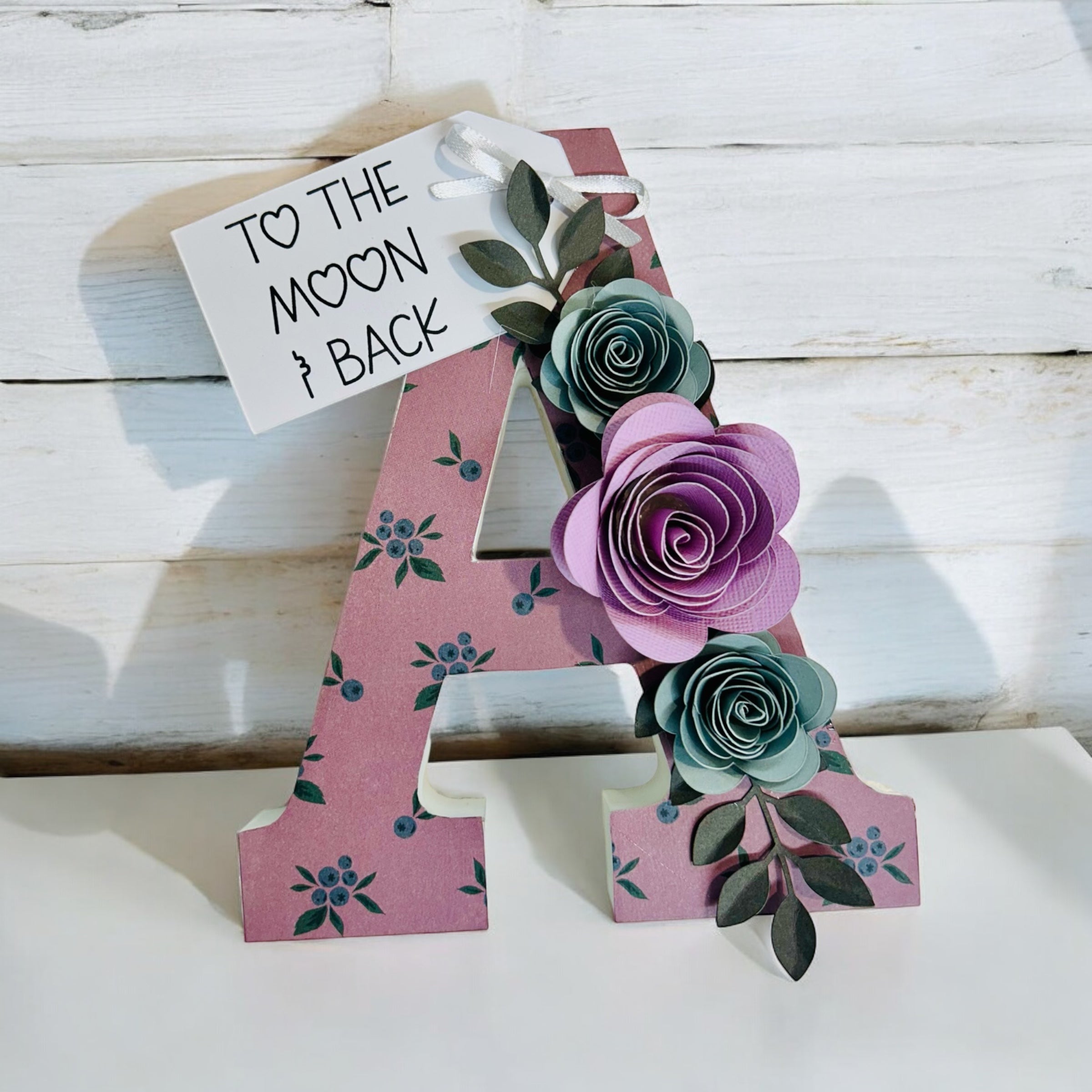 Decorated Wooden Letters - With Message Tag