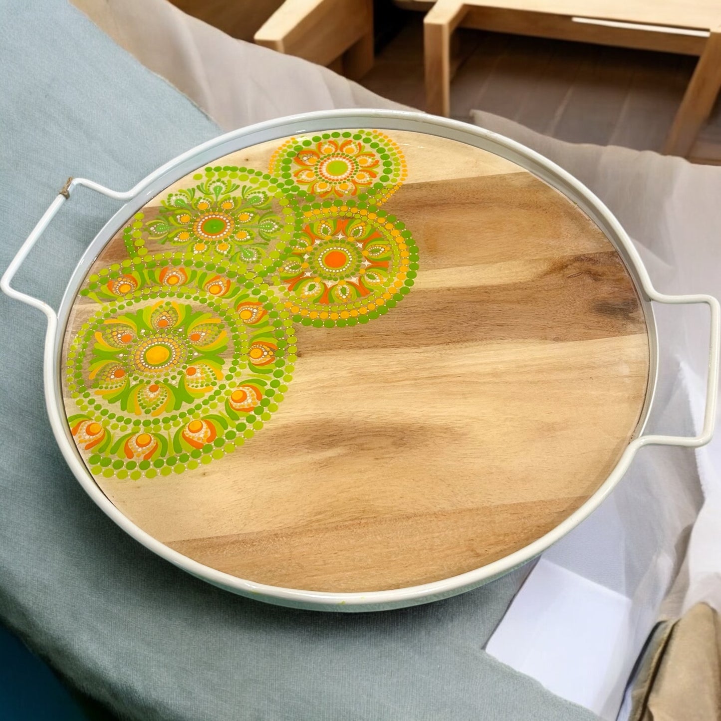 Acacia Serving Tray, Metal Serving Tray, Serving Tray