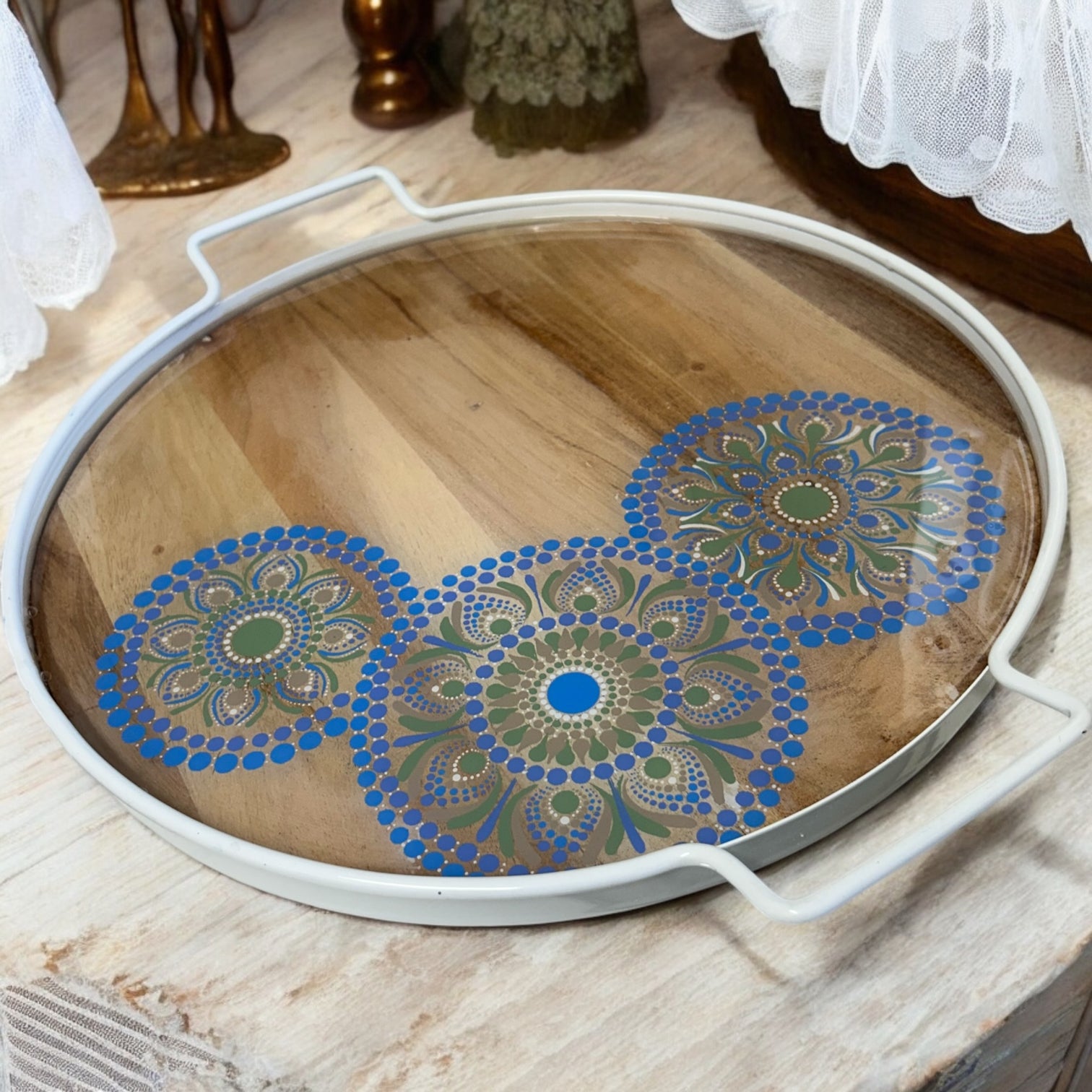 Acacia Serving Tray, Metal Serving Tray, Serving Tray