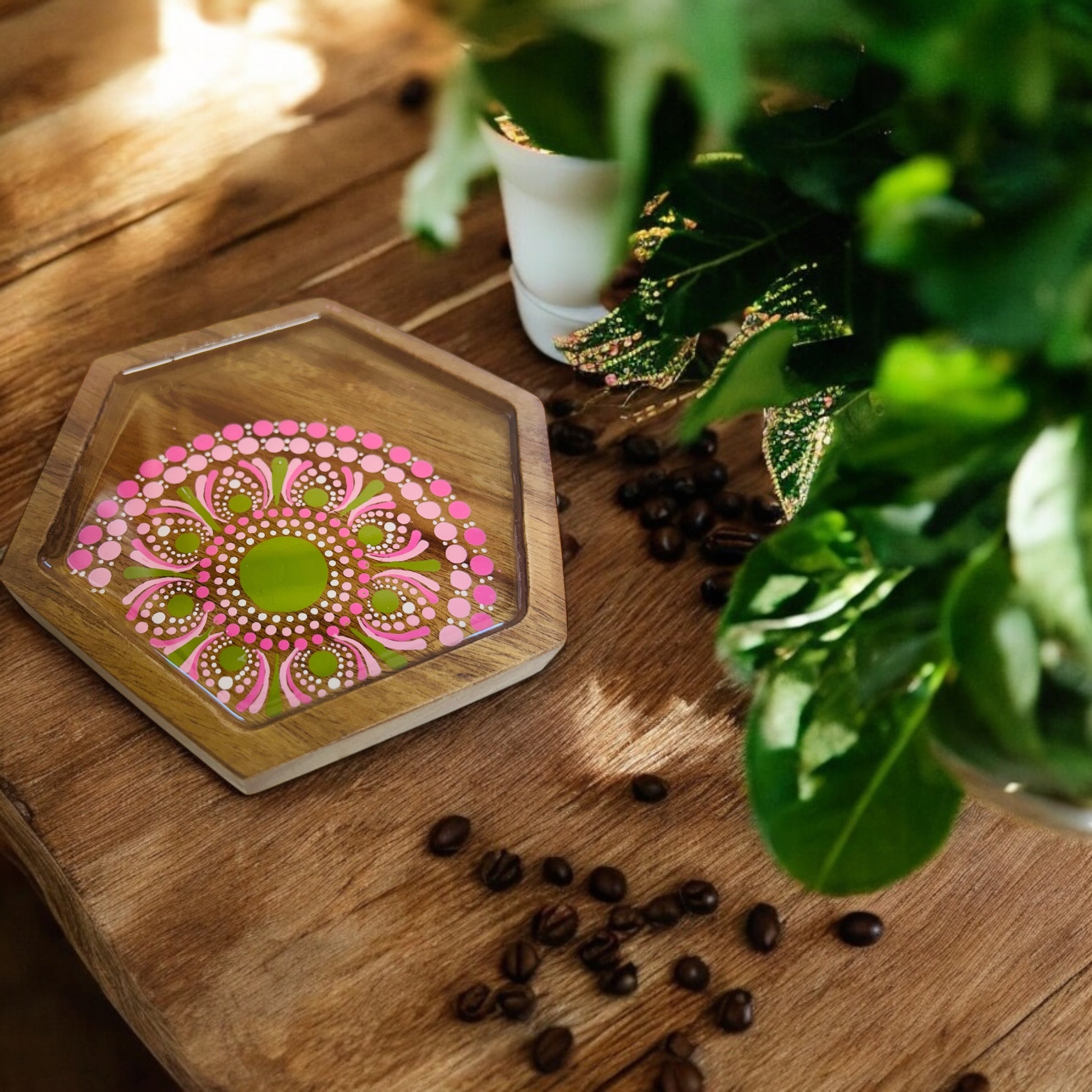 Rustic Wood Jewellery Tray, Trinket Dish, Drink Coaster, Coffee Coaster