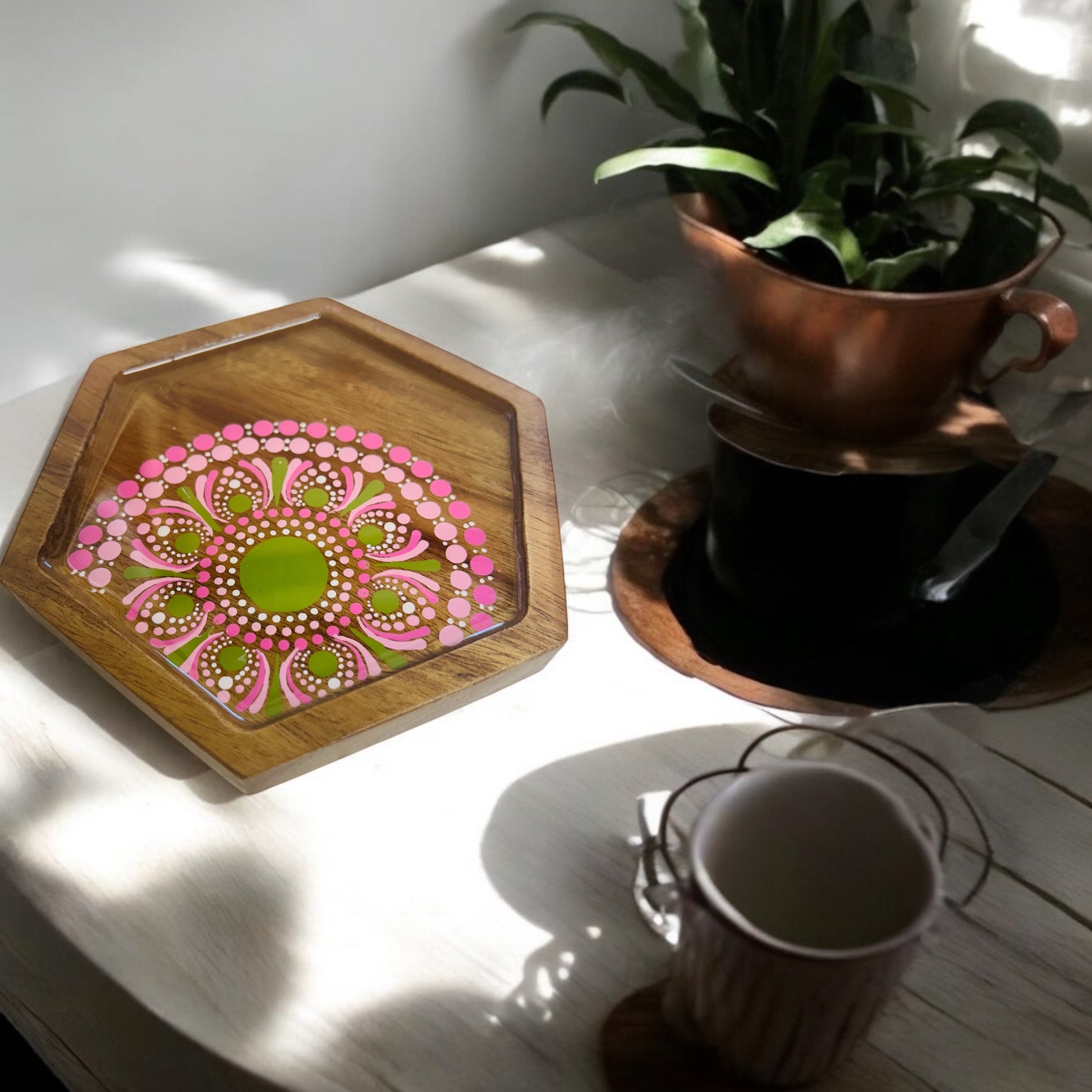 Rustic Wood Jewellery Tray, Trinket Dish, Drink Coaster, Coffee Coaster