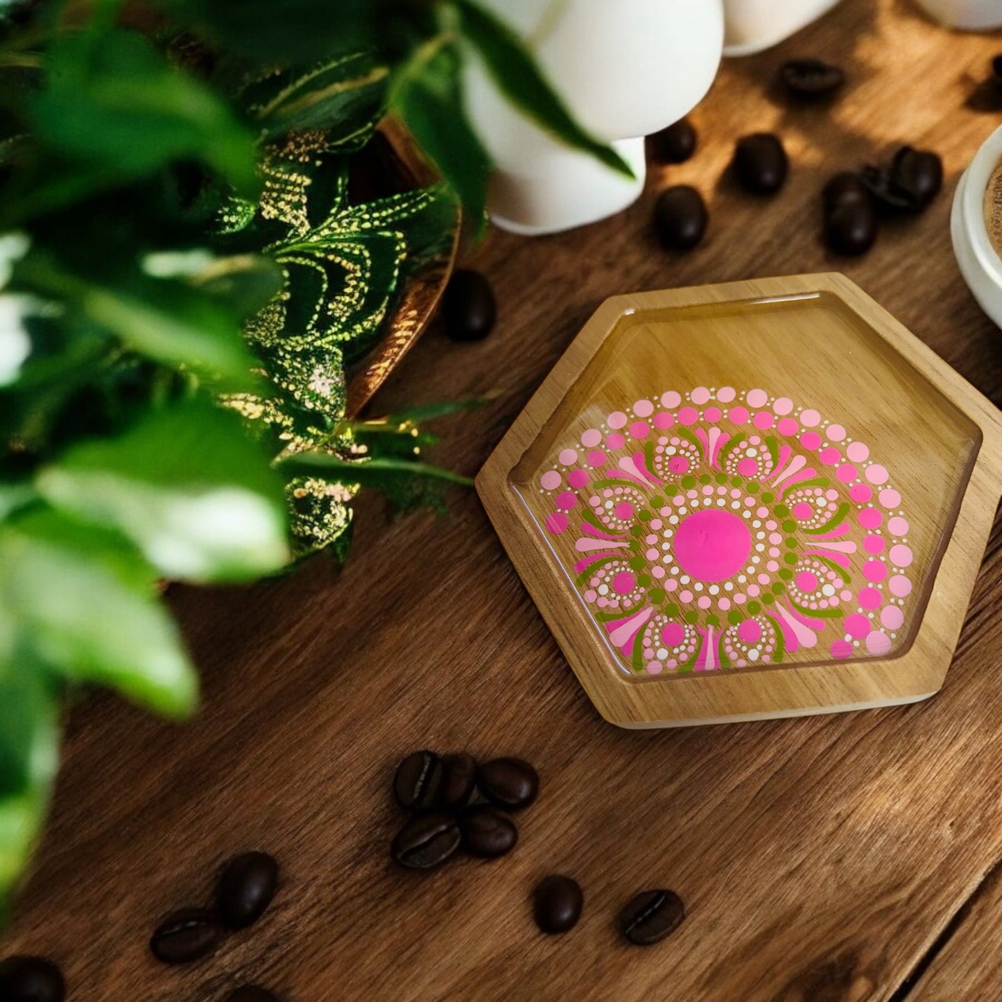 Rustic Wood Jewellery Tray, Trinket Dish, Drink Coaster, Coffee Coaster