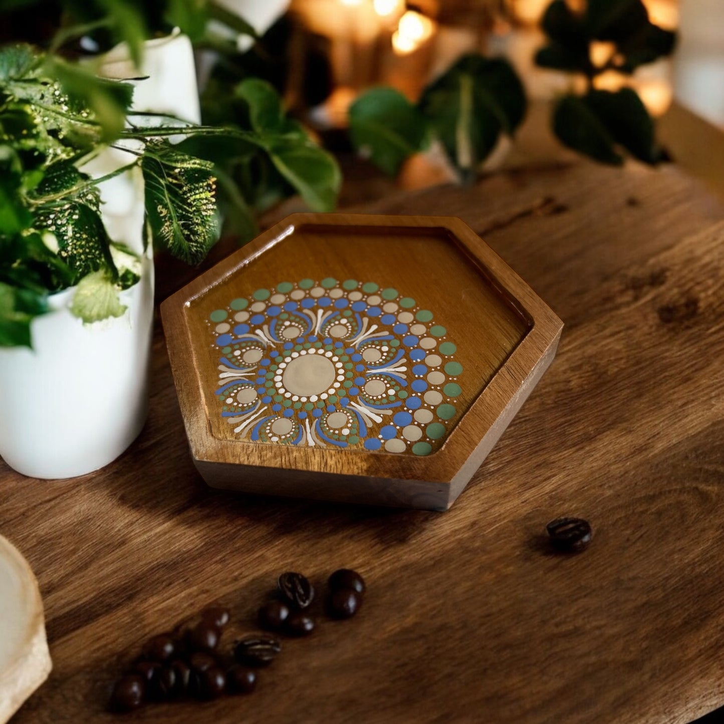 Rustic Wood Jewellery Tray, Trinket Dish, Drink Coaster, Coffee Coaster