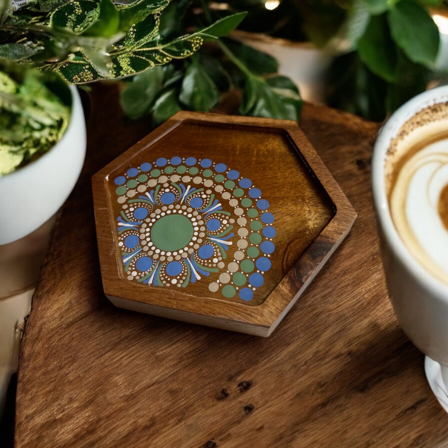 Rustic Wood Jewellery Tray, Trinket Dish, Drink Coaster, Coffee Coaster