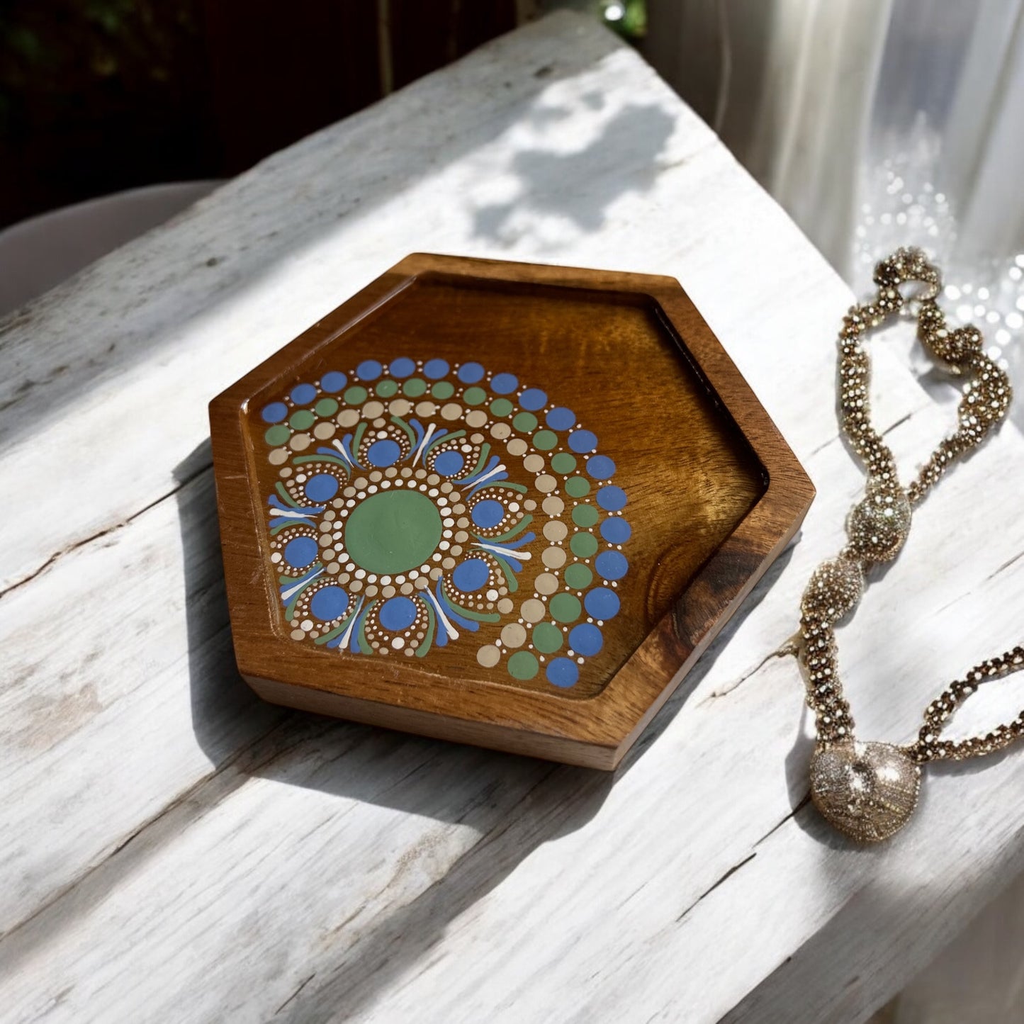 Rustic Wood Jewellery Tray, Trinket Dish, Drink Coaster, Coffee Coaster