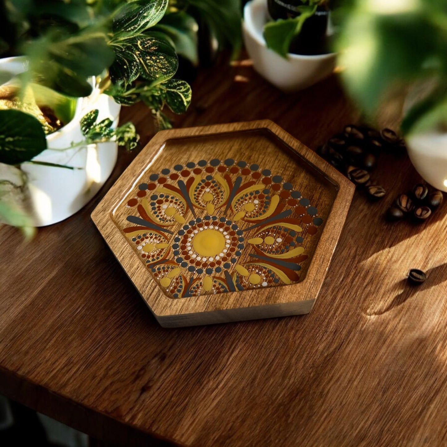 Rustic Wood Jewellery Tray, Trinket Dish, Drink Coaster, Coffee Coaster