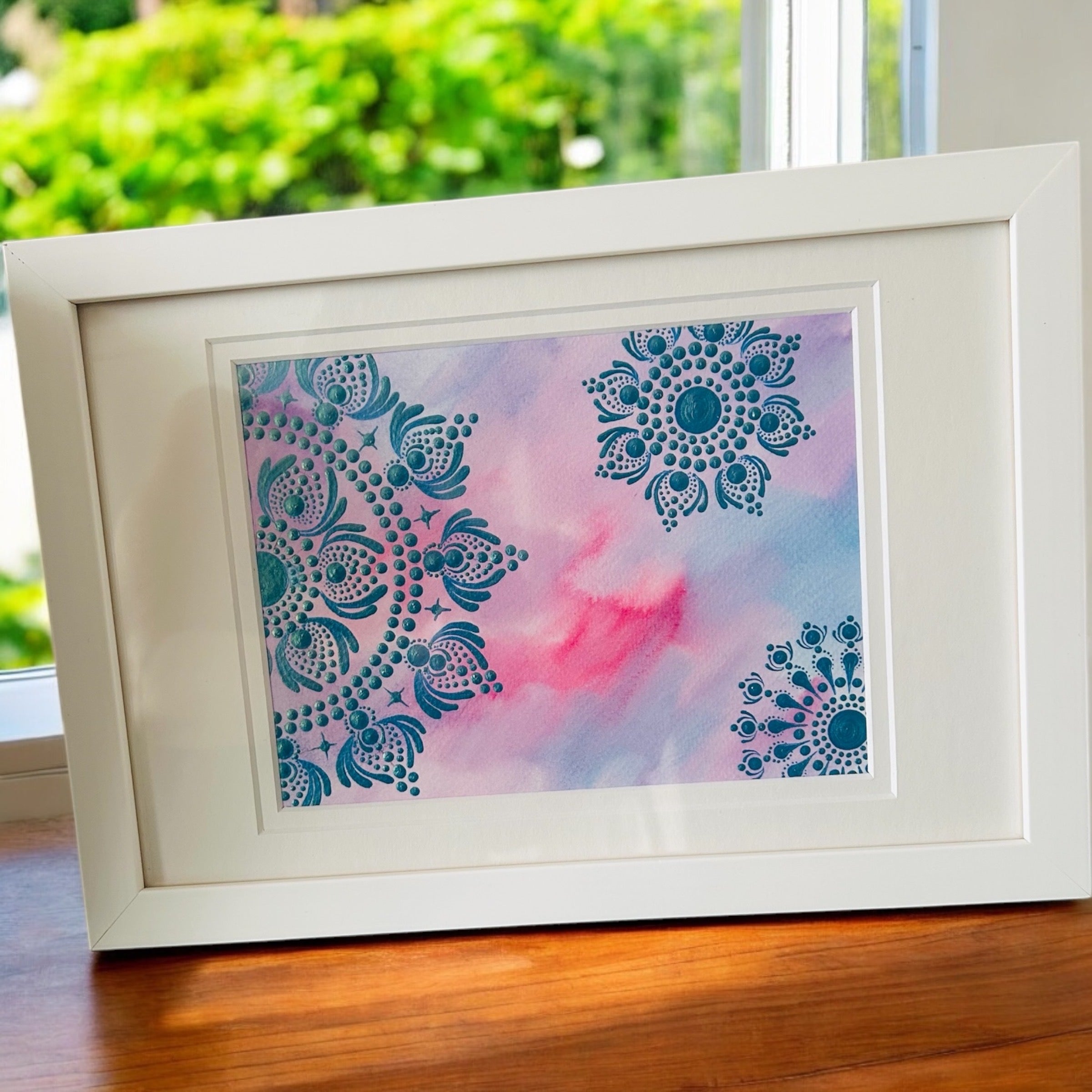 Watercolour Mandala, Framed Watercolour, Framed Wall Art, Wall Art, Unique Home Decor