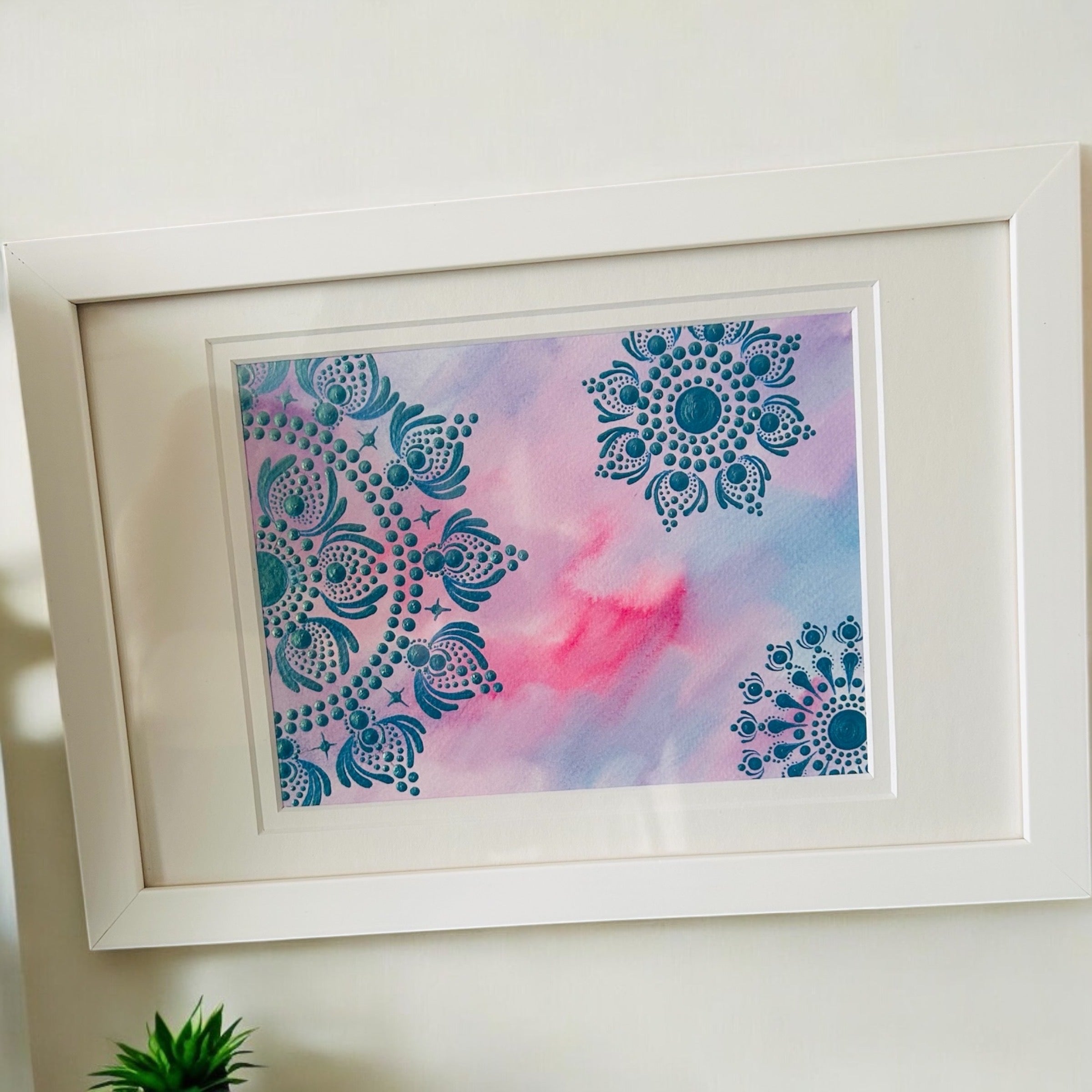 Watercolour Mandala, Framed Watercolour, Framed Wall Art, Wall Art, Unique Home Decor