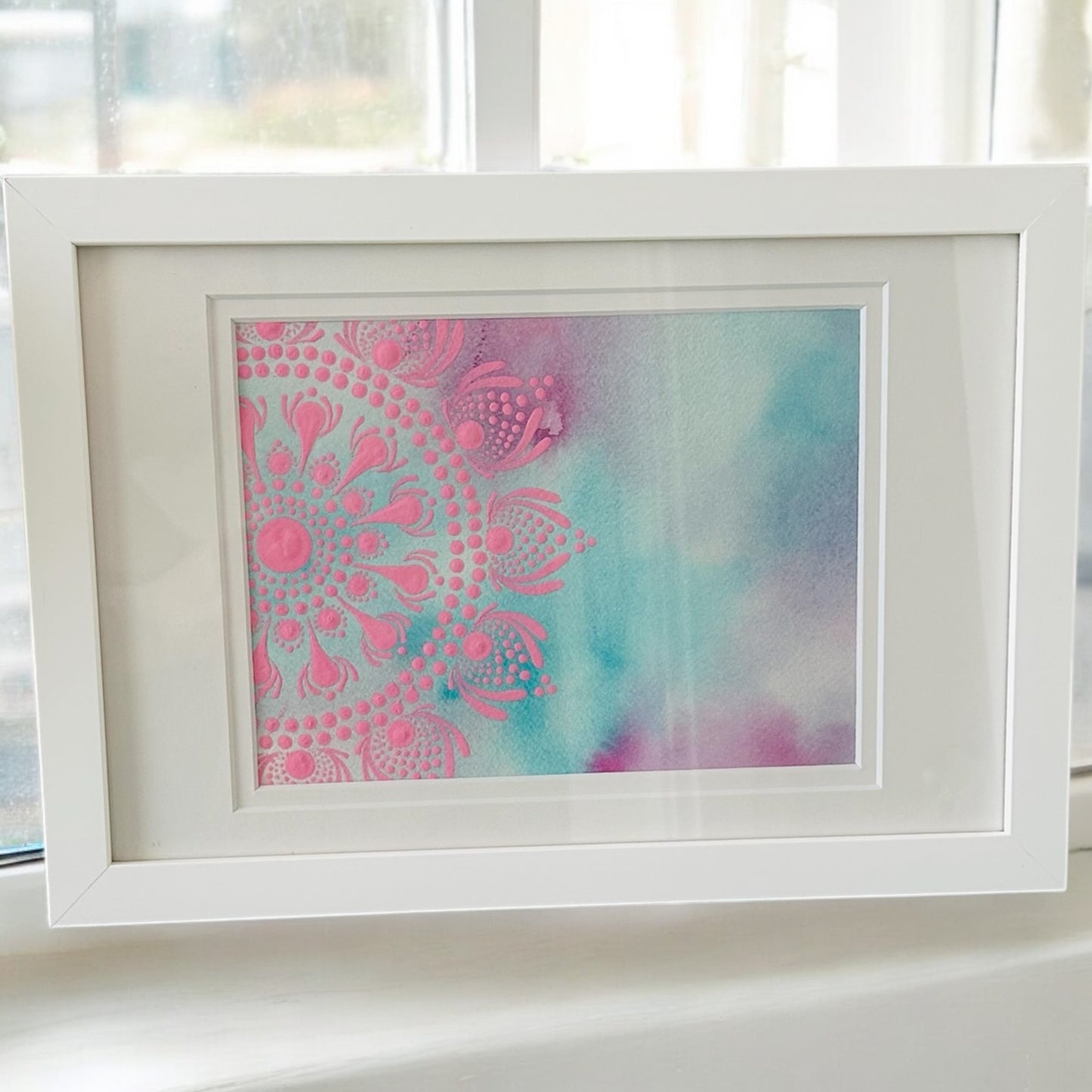 Watercolour Mandala, Framed Watercolour, Framed Wall Art, Wall Art, Unique Home Decor